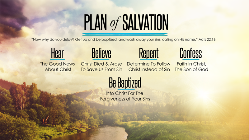Plan of Salvation: Hear, Believe, Repent, Confess, Be Baptized Into Christ